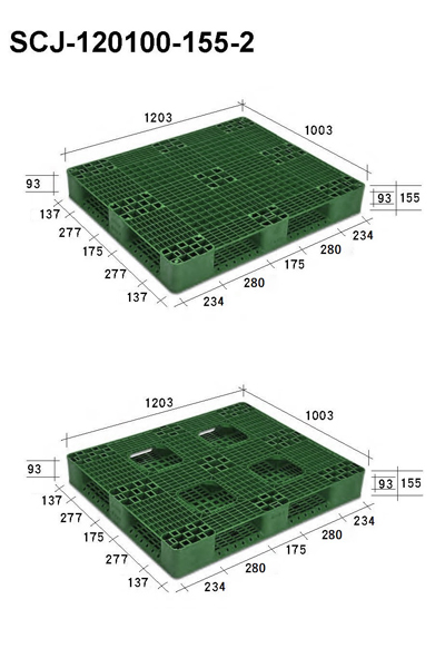 SCJ-120100-155-2 田字型塑膠棧板